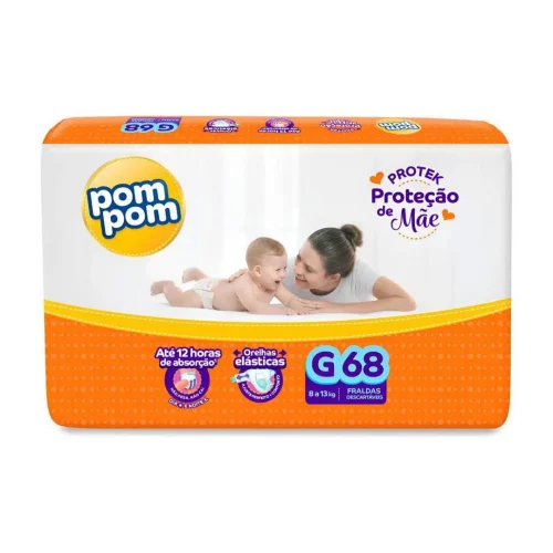Fralda Pom Pom Protek Proteção de Mãe G com 68 Fralda Pom Pom Protek Proteção de Mãe G com 68