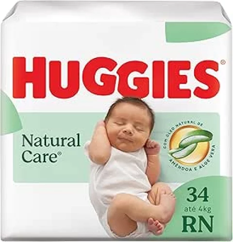 Fralda Premium Huggies Natural Care RN com 34