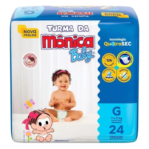 Fralda Turma da Mônica Baby G 24 unidades