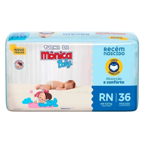 Fralda Turma da Mônica Baby Jumbo RN 36 Unidades