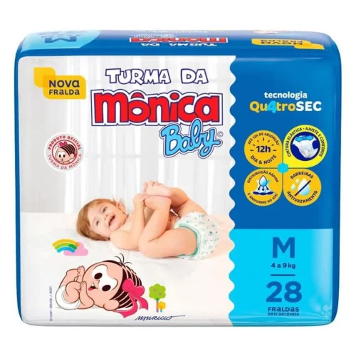Fralda Turma da Mônica Baby M 28 Unidades