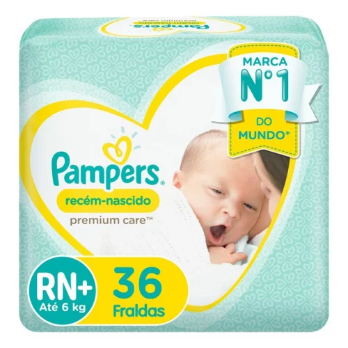 🛍️Fraldas Pampers Recém-nascido Tamanho Rn+ 36 Unidades