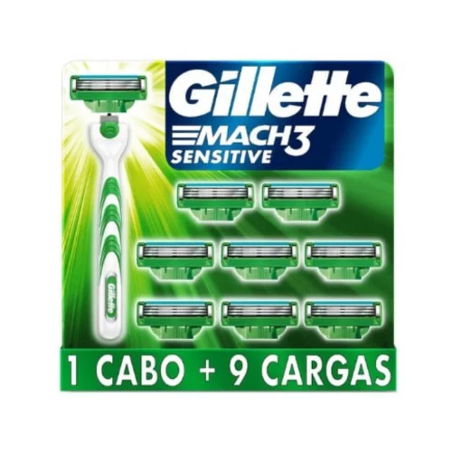 Gillette Aparelho De Barbear Mach3 Sensitive + 9 Cargas