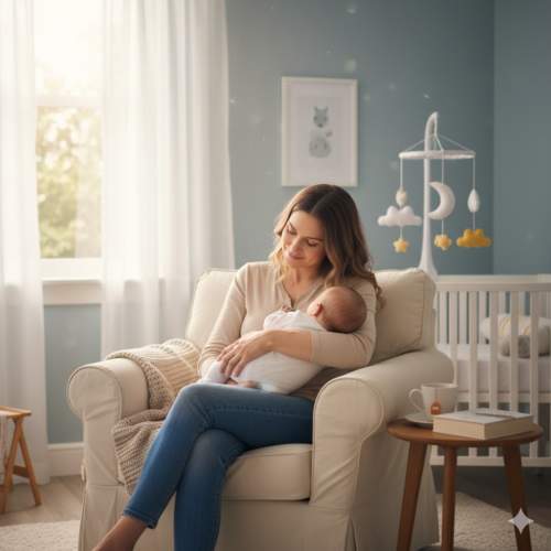 Mãe segurando bebê com carinho em ambiente aconchegante, representando solução para greve de amamentação
