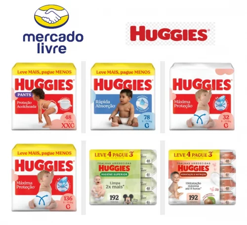 Huggies com 20% off do cupom no Mercado Livre!