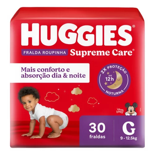 🛍️Huggies Fralda Pants Roupinha Proteção Acolchoada G - 30 Un