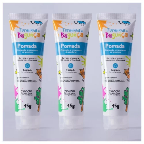 Kit 03 Pomadas Prevenção de Assaduras TURMINHA DA BAGUNÇA 45g