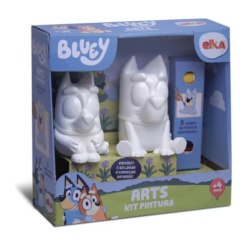 Kit 2 Bonecos E Acessórios Arts Pintura Bluey E Bingo Elka