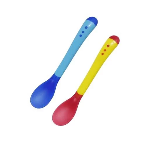 🛍️Kit 2 Colher Infantil Termossensível Anatômica e Flexível para Introdução Alimentar Crianças Alimentação