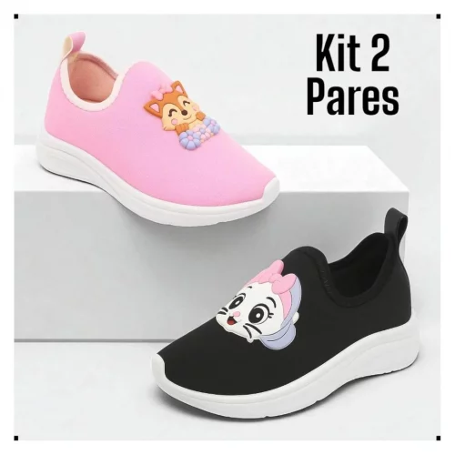 Kit 2 Pares de tênis Calce Fácil (Tam. 20 ao 33)