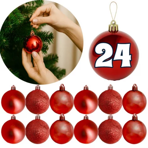 > Kit 24 Bolinhas Árvore de Natal 5cm Fosca Brilhante Glitter Enfeite Natalino Árvore Decoração