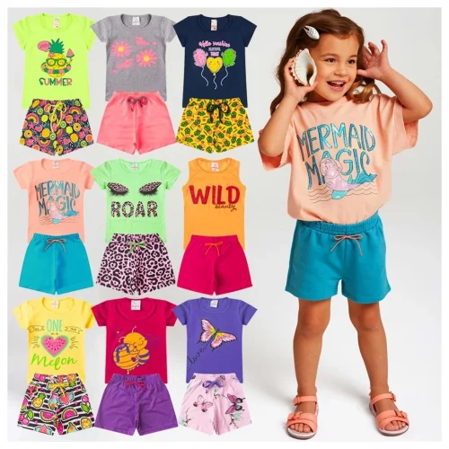 Kit 3 ou 5 Conjuntos Menina Verão Tam: 01 ao 14
