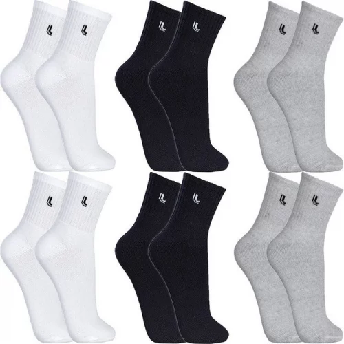 > Kit 6 Pares Meias Lupo Cano Médio Alto Academia Original