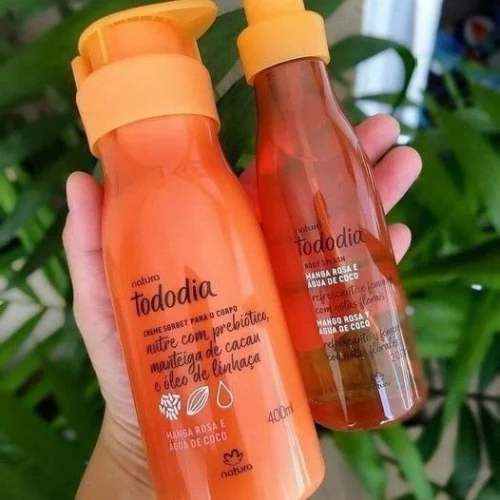 Kit Body Splash e Creme Sorbet Nutritivo Tododia Manga Rosa e Água de Coco