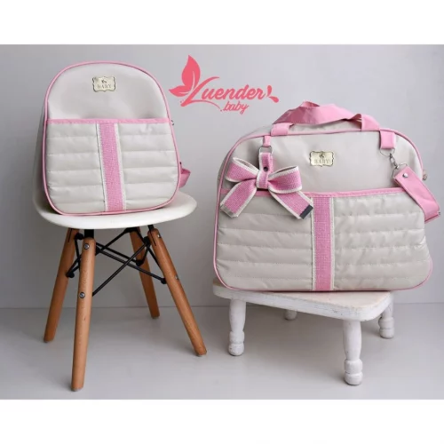 kit bolsa maternidade menino/menina mala para bebê de luxo dueto luender baby