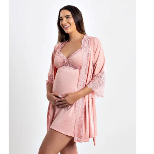 *💖 KIT CAMISOLA AMAMENTAÇÃO E ROBE*