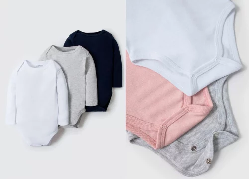 Kit Com 3 Bodies Bebê Unissex Em Ribana Hering - Tam RN ao 24M