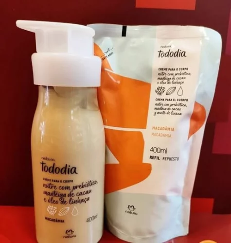 Kit Creme Desodorante Nutritivo Corporal Tododia Macadâmia com Refil