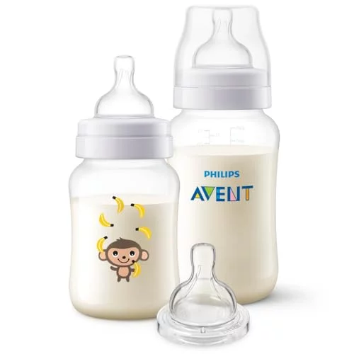 🛍️Kit Mamadeiras Anti-Colic Macaco Philips Avent 260ml, 330ml e Bico Extra T4 6m+ 🛍️Kit Mamadeiras Anti-Colic Macaco Philips Avent 260ml, 330ml e Bico Extra T4 6m+