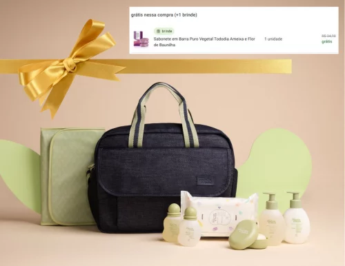 Kit Mamãe e Bebê com Bolsa e Trocador (7 produtos)