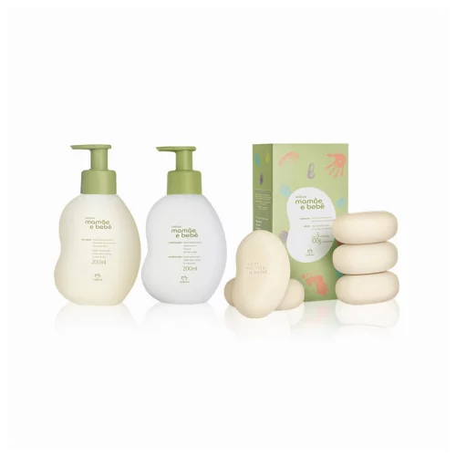 Kit Mamãe e Bebê Shampoo, Condicionador e Sabonete em Barra (3 produtos)