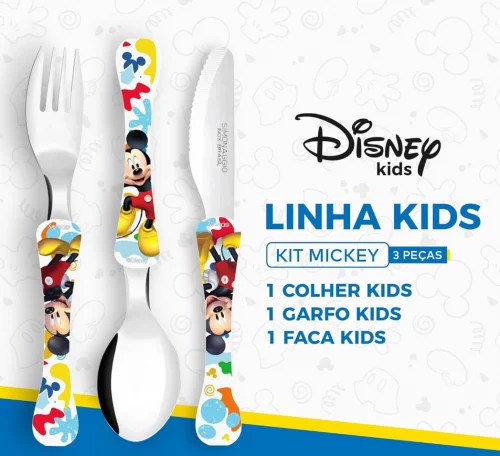 Kit Talheres Mickey Simonaggio 3 Peças