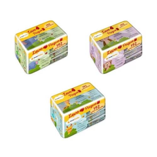 Kit Toalhas Umedecidas Ever Baby 192 unidades (4 pacotes 48 Unidades cada)