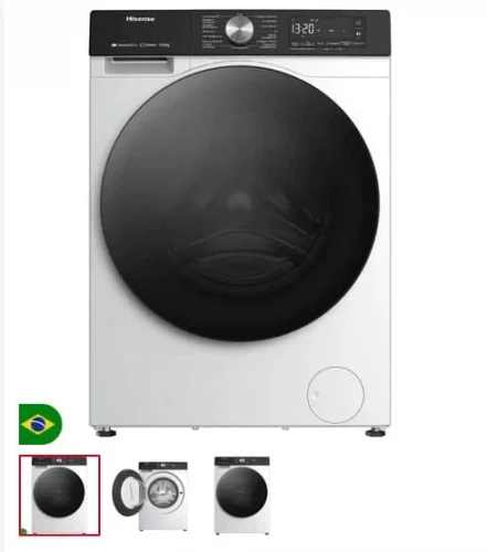 LAVA E SECA 11KG HISENSE BRANCA COM 11 PROGRAMAS DE LAVAGEM, STEAM, WI-FI - WD3S11