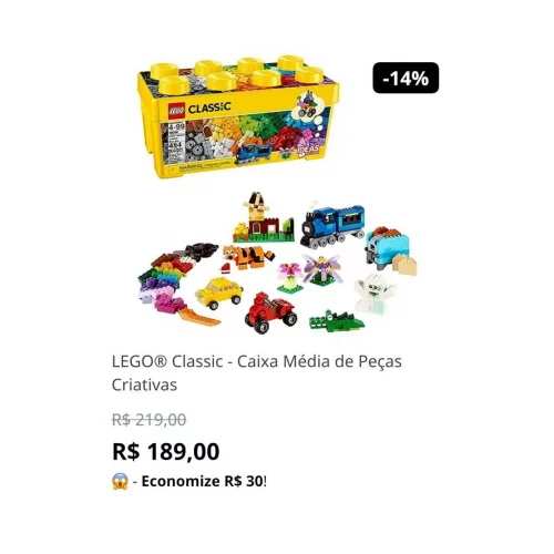 LEGO® Classic - Caixa Média de Peças Criativas 484 peças