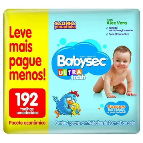 Lenço Umedecido Babysec Pacote Econômico 192 Un