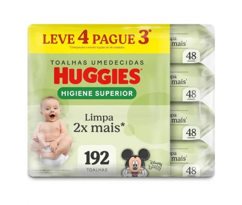 Lenço Umedecido Huggies Max Clean 192 unidades