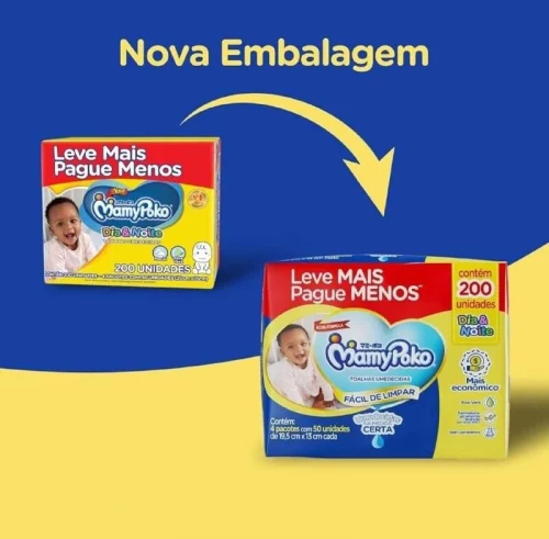Lenço Umedecido Mamypoko Dia&Noite 200 unidades (4 pacotes)