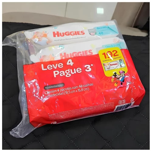 Lenços Umedecidos Huggies One & Done Leve 4 Pague 3 - 192 unidades  Huggies  Verde  pacote de 4