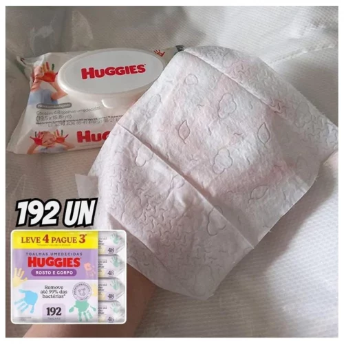 Lenços Umedecidos Huggies One & Done Leve 4 Pague 3 - 192 unidades, Huggies, Verde, pacote de 4