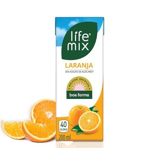 🛍️LIFE MIX - Suco de Laranja Natural Baixa Caloria - Sem Adição de Açúcares, Sem Conservantes e Corantes, Vitaminas C e D, Cálcio, Fibras e Ácido Fólico...