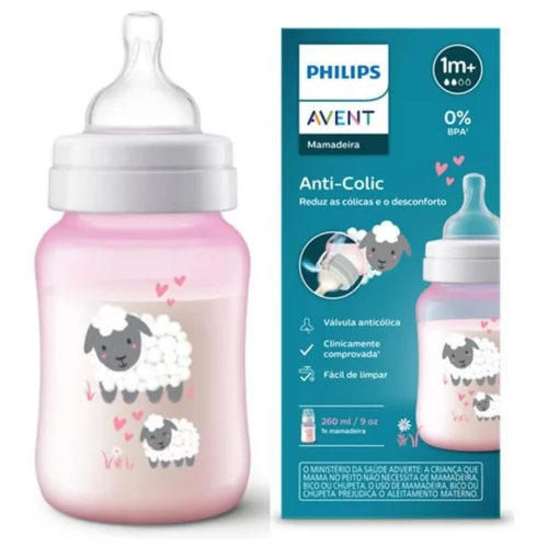 Mamadeira Ovelha Anti-Colic Philips Avent 260ml - Rosa