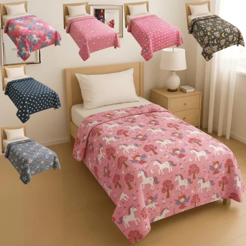 Manta Cobertor Infantil Florescente Softy Solteiro