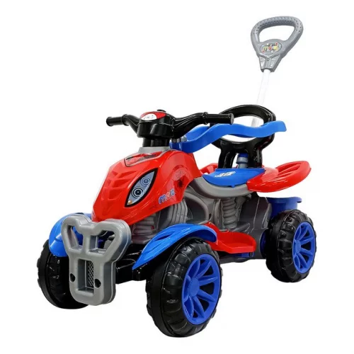 🛍️Maral Quadriciclo Spider Colorido Empurrador Haste Vermelho/azul