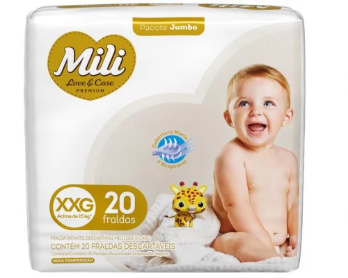 Mili Fralda Love & Care Jumbo Xxg 1X20