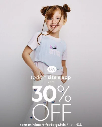 Moda infantil com super desconto na C&A