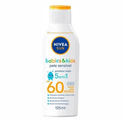 NIVEA SUN Protetor Solar Kids & Babies Pele Sensível FPS 60 125ml