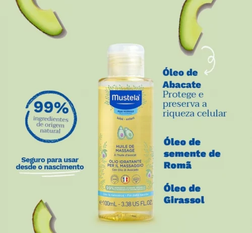 Óleo de Massagem com Abacate Orgânico Mustela 100ml