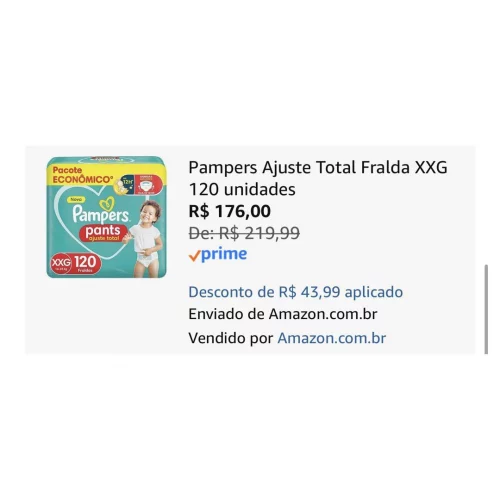 Pampers Ajuste Total Fralda XXG 120 unidades Pampers Ajuste Total Fralda XXG 120 unidades