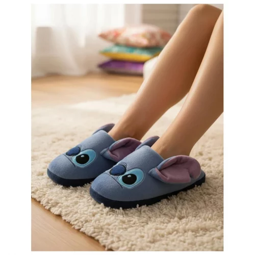 Pantufa 3d Chinelo Stitch Solado Borracha Disney Original