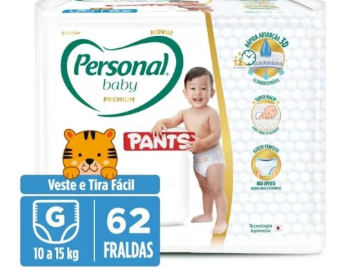 Personal Fralda Baby Premium Pants G, 62 Unidades