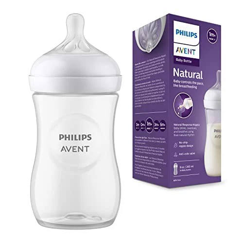 🛍️Philips Avent Mamadeira Pétala 3.0 9oz/260ml com Bico de Fluxo Médio (Fluxo 3), Azul, SCY903/01