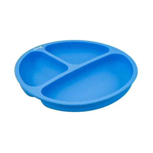 🛍️Prato Silicone Com Divisória Colors Azul, Clingo, Azul