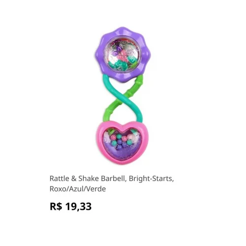 Rattle & Shake Barbell, Bright-Starts, Roxo/Azul/Verde