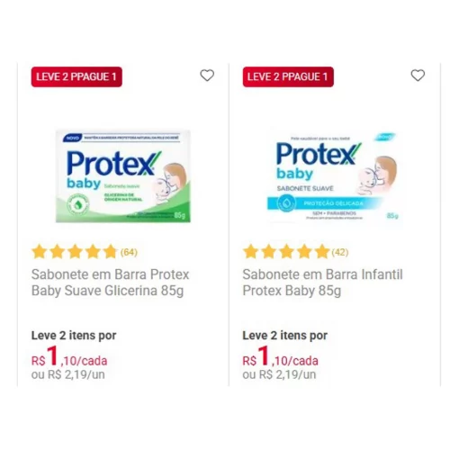 Sabonete em Barra para Bebê Protex Baby Glicerina Natural 85g