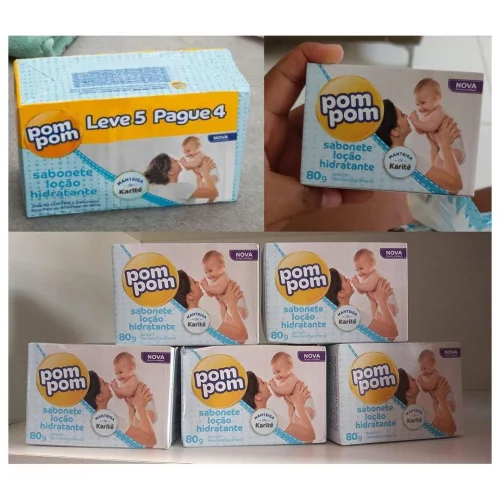 Sabonete Infantil Pom Pom Hidratante 80g - 5 Unidades